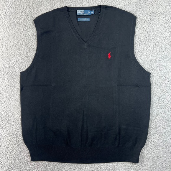 Polo Ralph Lauren Other - Polo Ralph Lauren Sweater Vest Men's XL Black Pima Cotton V-Neck Pony Logo NWT